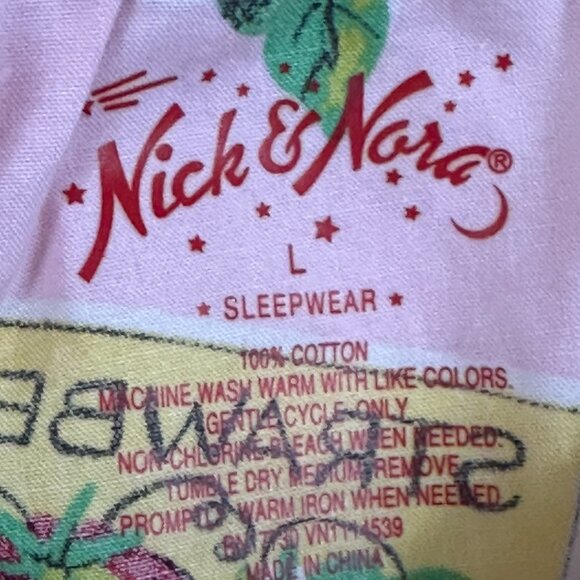 NWOT Nick & Nora Fruit 3/4 Sleeve Button Up Shirt and Capri Pajama Set Size L - Picture 7 of 13